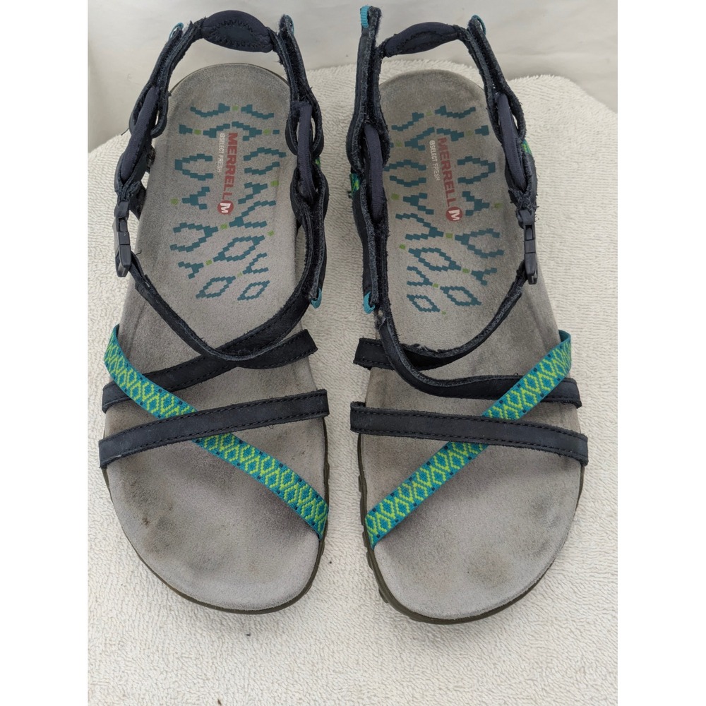 Merrell Terran Lattice II Navy Blue Athletic Hiking Sandals Womens 9 J02042